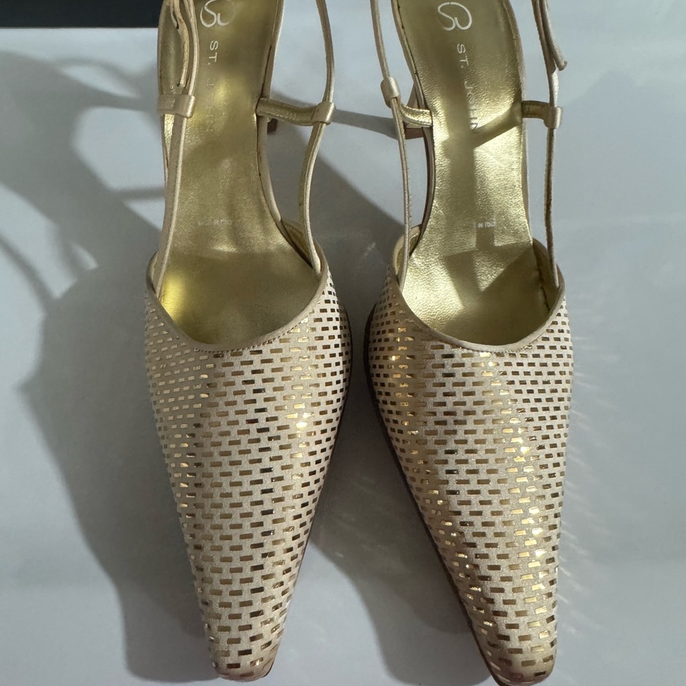 St. John Collection Metallic Gold Heels